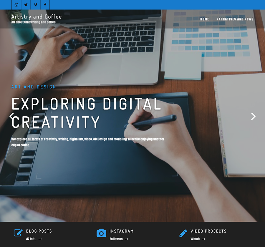 Artistry and Coffee Web Experience